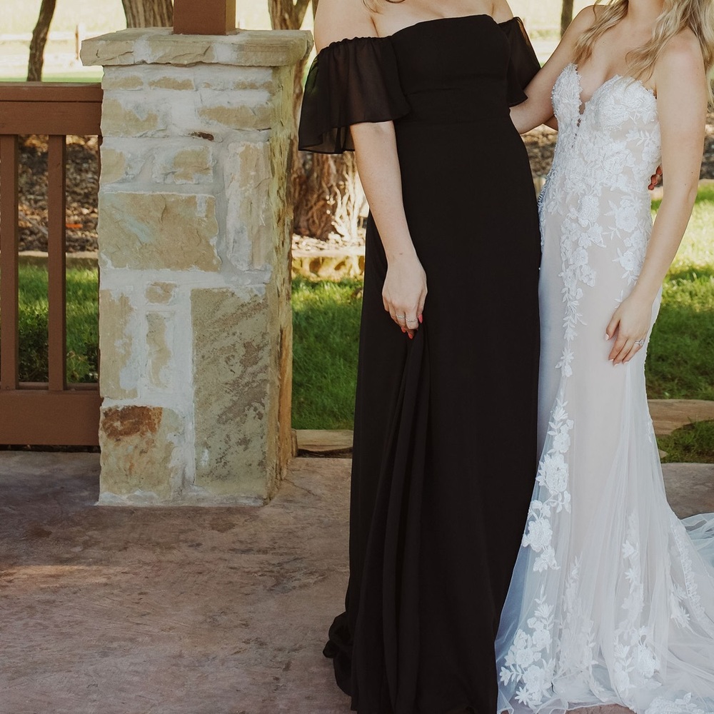 Azazie Sz 8 Black Bridesmaid dress